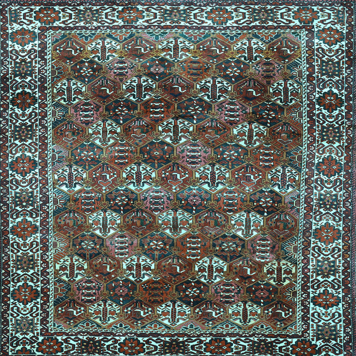 Square Persian Light Blue Traditional Rug, tr1377lblu
