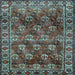 Square Persian Light Blue Traditional Rug, tr1377lblu