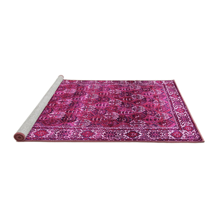 Sideview of Machine Washable Persian Pink Traditional Rug, wshtr1377pnk