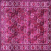 Square Machine Washable Persian Pink Traditional Rug, wshtr1377pnk