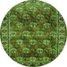Square Persian Green Traditional Rug, tr1377grn