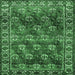 Square Persian Emerald Green Traditional Rug, tr1377emgrn