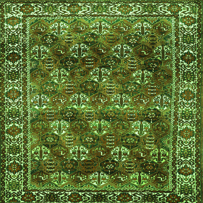 Serging Thickness of Persian Green Traditional Rug, tr1377grn