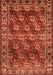 Serging Thickness of Machine Washable Persian Orange Traditional Area Rugs, wshtr1377org