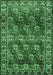 Machine Washable Persian Emerald Green Traditional Area Rugs, wshtr1377emgrn