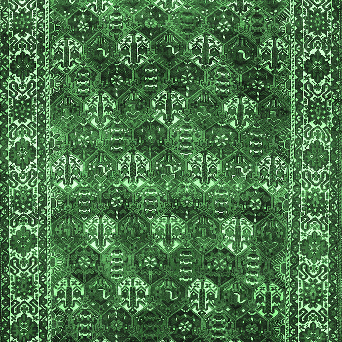 Machine Washable Persian Emerald Green Traditional Area Rugs, wshtr1377emgrn