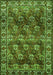 Serging Thickness of Machine Washable Persian Green Traditional Area Rugs, wshtr1377grn