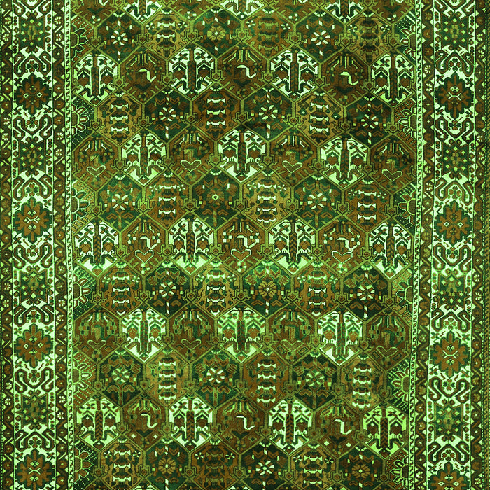 Serging Thickness of Machine Washable Persian Green Traditional Area Rugs, wshtr1377grn
