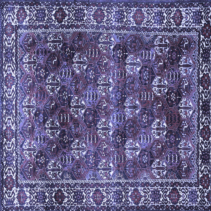 Square Persian Blue Traditional Rug, tr1377blu