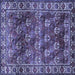 Square Persian Blue Traditional Rug, tr1377blu