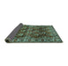 Sideview of Persian Turquoise Traditional Rug, tr1377turq