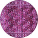 Round Persian Purple Traditional Rug, tr1377pur