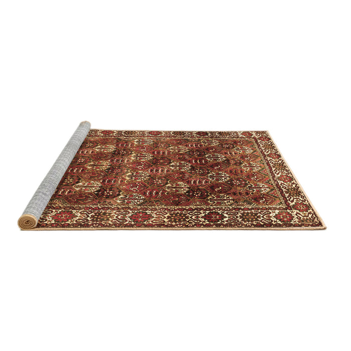 Sideview of Machine Washable Persian Brown Traditional Rug, wshtr1377brn