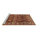 Sideview of Machine Washable Persian Brown Traditional Rug, wshtr1377brn