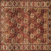 Square Machine Washable Persian Brown Traditional Rug, wshtr1377brn