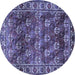 Round Persian Blue Traditional Rug, tr1377blu