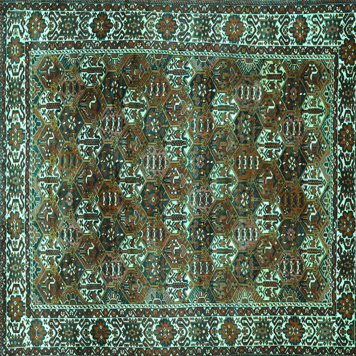 Square Persian Turquoise Traditional Rug, tr1377turq