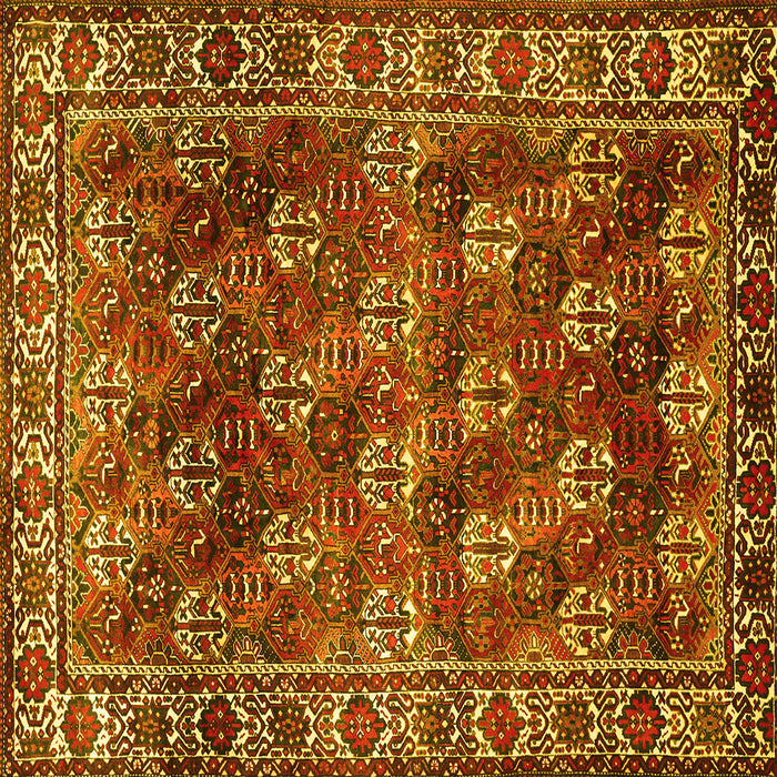 Square Persian Yellow Traditional Rug, tr1377yw