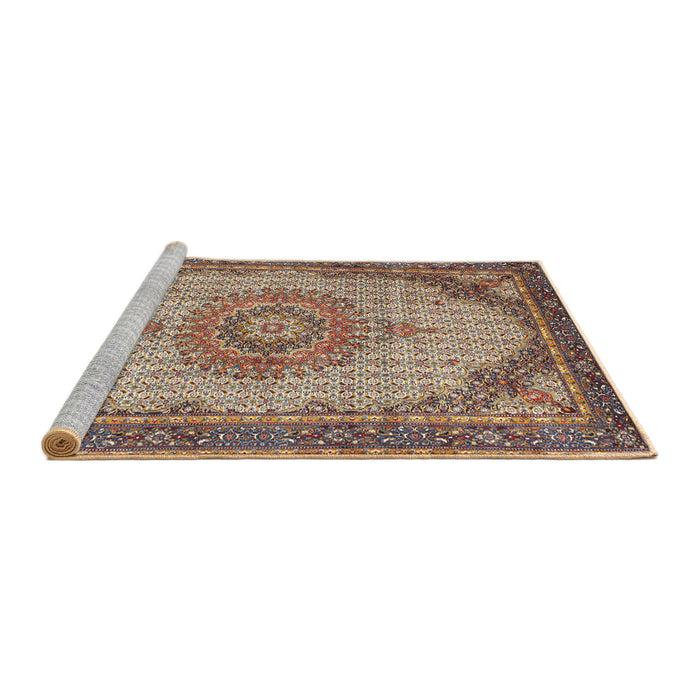 Sideview of Machine Washable Traditional Sepia Brown Rug, wshtr1378