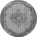 Machine Washable Medallion Gray Traditional Rug, wshtr1378gry