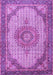 Machine Washable Medallion Purple Traditional Area Rugs, wshtr1378pur