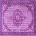 Square Medallion Purple Traditional Rug, tr1378pur