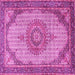 Square Medallion Pink Traditional Rug, tr1378pnk