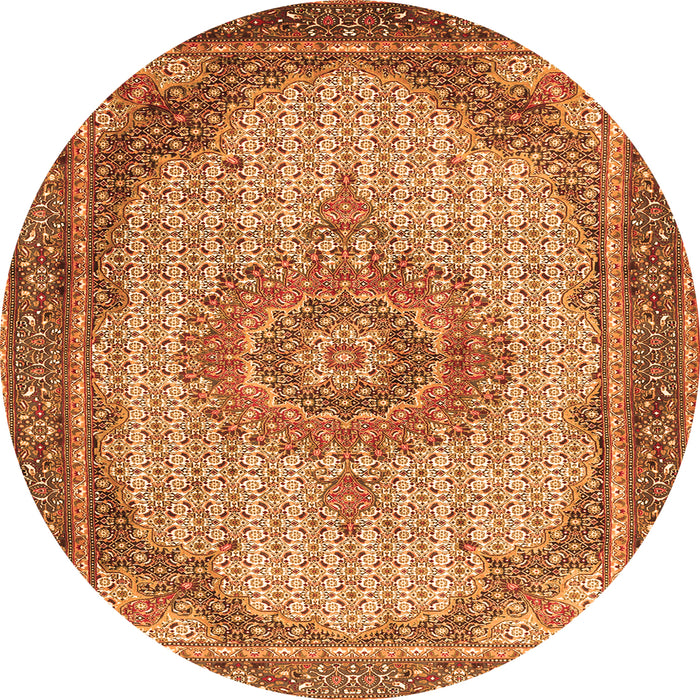 Machine Washable Medallion Orange Traditional Area Rugs, wshtr1378org