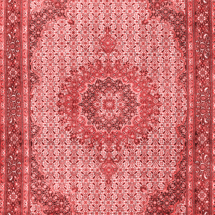 Machine Washable Medallion Red Traditional Rug, wshtr1378red