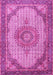 Medallion Pink Traditional Rug, tr1378pnk