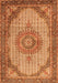 Serging Thickness of Machine Washable Medallion Orange Traditional Area Rugs, wshtr1378org