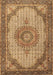 Machine Washable Medallion Brown Traditional Rug, wshtr1378brn