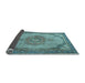 Sideview of Medallion Light Blue Traditional Rug, tr1378lblu