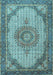 Medallion Light Blue Traditional Rug, tr1378lblu