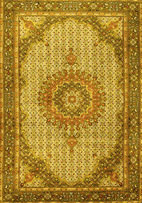 Medallion Yellow Traditional Rug, tr1378yw