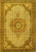 Medallion Yellow Traditional Rug, tr1378yw