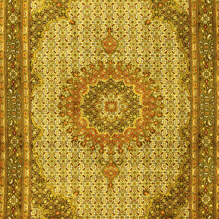 Medallion Yellow Traditional Rug, tr1378yw