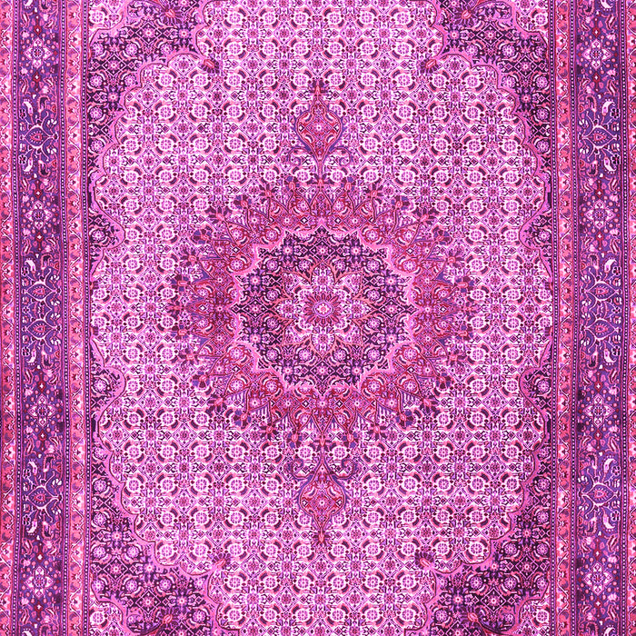 Machine Washable Medallion Pink Traditional Rug, wshtr1378pnk