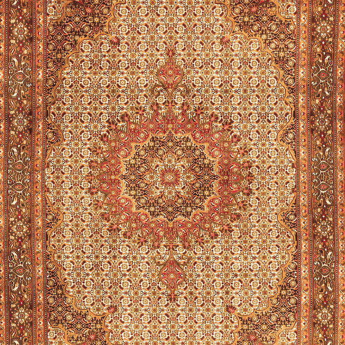 Medallion Orange Traditional Rug, tr1378org