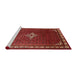 Sideview of Machine Washable Traditional Sienna Brown Rug, wshtr1379