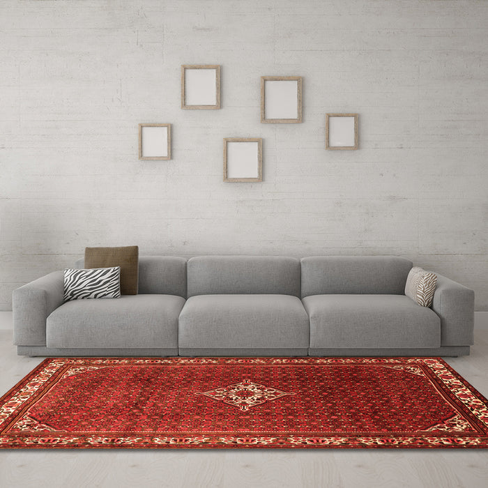 Machine Washable Persian Orange Traditional Area Rugs in a Living Room, wshtr1379org