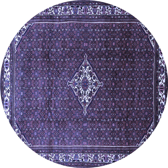 Round Machine Washable Persian Blue Traditional Rug, wshtr1379blu