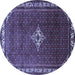 Round Persian Blue Traditional Rug, tr1379blu