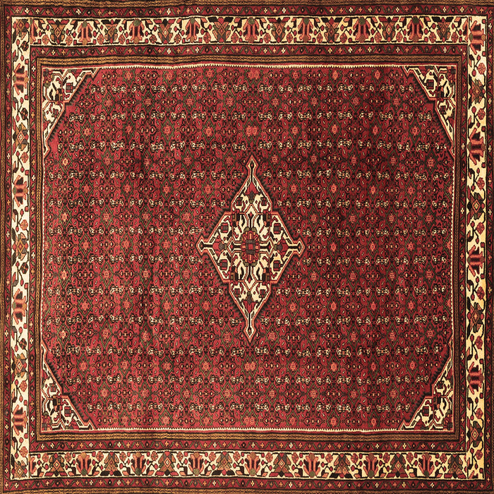 Square Persian Brown Traditional Rug, tr1379brn