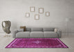 Machine Washable Persian Purple Traditional Area Rugs in a Living Room, wshtr1379pur