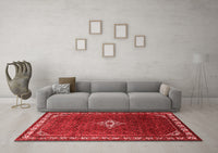 Machine Washable Persian Red Traditional Rug, wshtr1379red