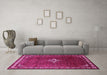 Machine Washable Persian Pink Traditional Rug in a Living Room, wshtr1379pnk