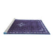 Sideview of Machine Washable Persian Blue Traditional Rug, wshtr1379blu