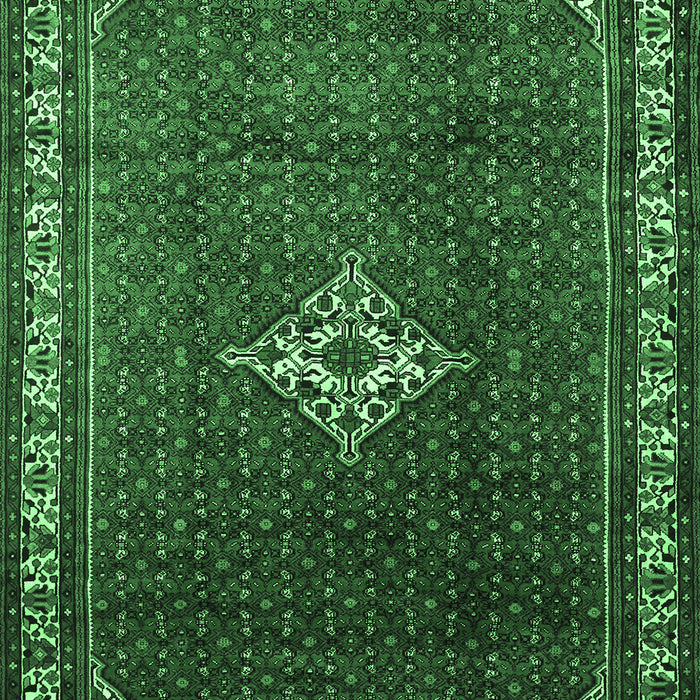 Machine Washable Persian Emerald Green Traditional Area Rugs, wshtr1379emgrn