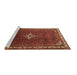 Sideview of Machine Washable Persian Brown Traditional Rug, wshtr1379brn